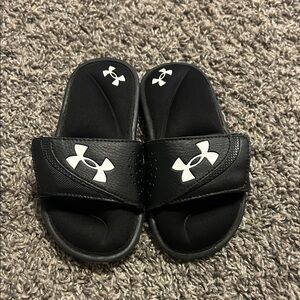 Under Armour Kids Black and White Slide Sandals